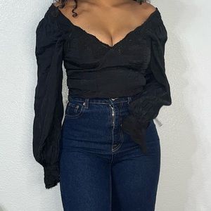 Free People longsleeve boho crop top